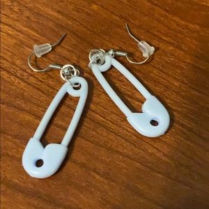 Blue safety pin earrings *homemade*